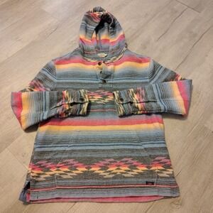 Faherty Blanket Baja Hoodie Southwestern Soft Flannel Pullover Small